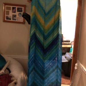 Mult color long dress NWT large